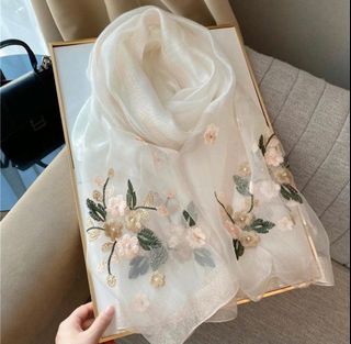 繡花真絲圍巾64234490343169110