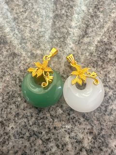 和田菠菜綠+羊脂白玉公主扣64235022353921110