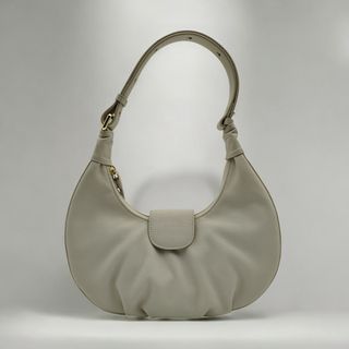 淺灰色彎月形真皮手提包64236504882817110