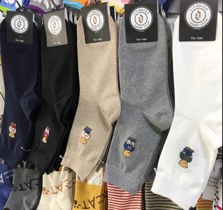 韓國男裝熊仔中筒襪64237567883521110