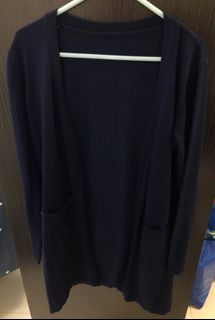 深藍色長款針織外套64238734326146110