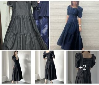 日牌。牛仔料修身連身裙64239068268546110