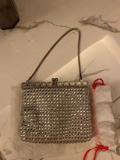 復古銀色閃石手提包64239924897795110