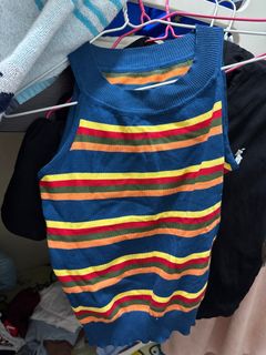 藍色條紋針織背心64240419745155110