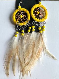 民族風黃色捕夢網耳環64242127702785110