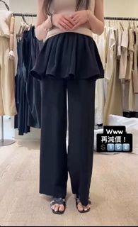 黑色高腰闊腿褲64243048984065110