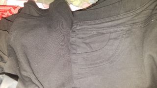 黑色喱士中袖上衣 + 八分褲一套64239067937026110