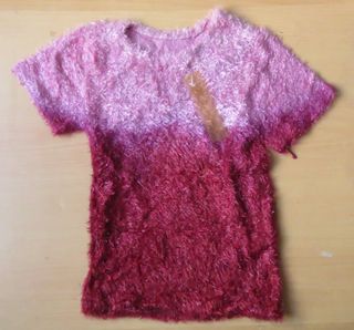 女裝 粉紅色 漸變 紅色 閃令 毛冷 魔術 短袖衫 上衣64235213524353110