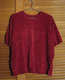 女裝 紅色 閃絨 大件 短袖 冷衫 上衣 TEE64235515200642110