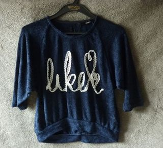 日牌 女裝 深藍色 線質 上衣 tee64241280684034110