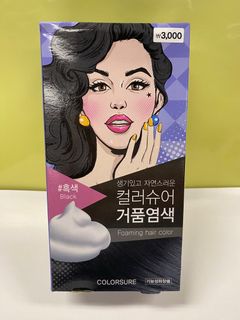 韓國直送 黑色 泡泡染髮劑  Best before : 18/06/2026 Colorsure Foaming hair color BLACK64236912197890110