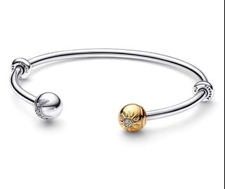 💎Trusted Seller💎Pandora Double Color Sun and Moon Open Bangle64235807730050110