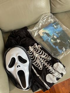成人 萬聖節鬼臉骷髏骨套裝 scream face Halloween costume for adult64235806719106110