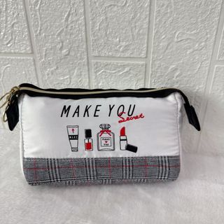 日本 CRUX 米白色帆布 MAKE YOU 化妝袋64242127171329110