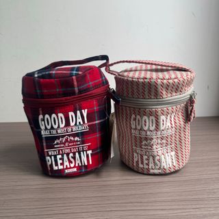 日本 GOOD DAY 啡紅色帆布 桶型 手提 保溫袋64239068900867110