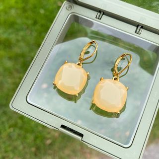 古董 Joan Rivers 金色方形寶石耳環64244796212481110