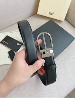 🍋 全新Montblanc萬寶龍皮帶男士真皮腰帶寬度3.5cm64234157392643110