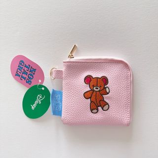 日本 NOSTALGICA X DISNEY PETER PAN 粉紅色皮革 熊仔圖案 散子包64236505163650110