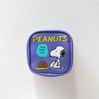 日本 PEANUTS SNOOPY 史路比 紫色皮革 迷你 收納袋64236505135233110