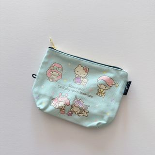 日本 SANRIO CHARACTERS 粉藍色帆布 收納袋64236505198465110