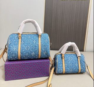 🌟Quality Assurance🌟Tory Burch Pillow TB New Light Blue Denim Boston64235807116034110