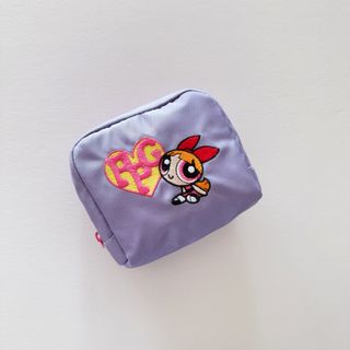 日本 The Powerpuff Girls 飛天小女警 紫色帆布 PPG 收納袋64236505191938110
