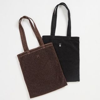 日本 TIARA 深藍啡色銀絲絨布 手挽袋64236715373059110