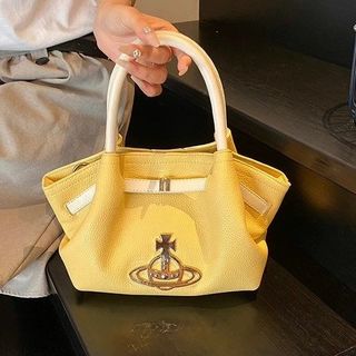 🌟官網授權商家🌟西太后 VW 土星托特包黃色荔枝紋托特包64234319980931110