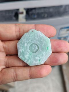 天然緬甸翡翠A貨八卦吊墜64234490309506110