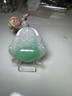 Myanmarđ˛đ˛ Jadeite A Jade, Ice Type Large Buddha Pendant64239408342402110