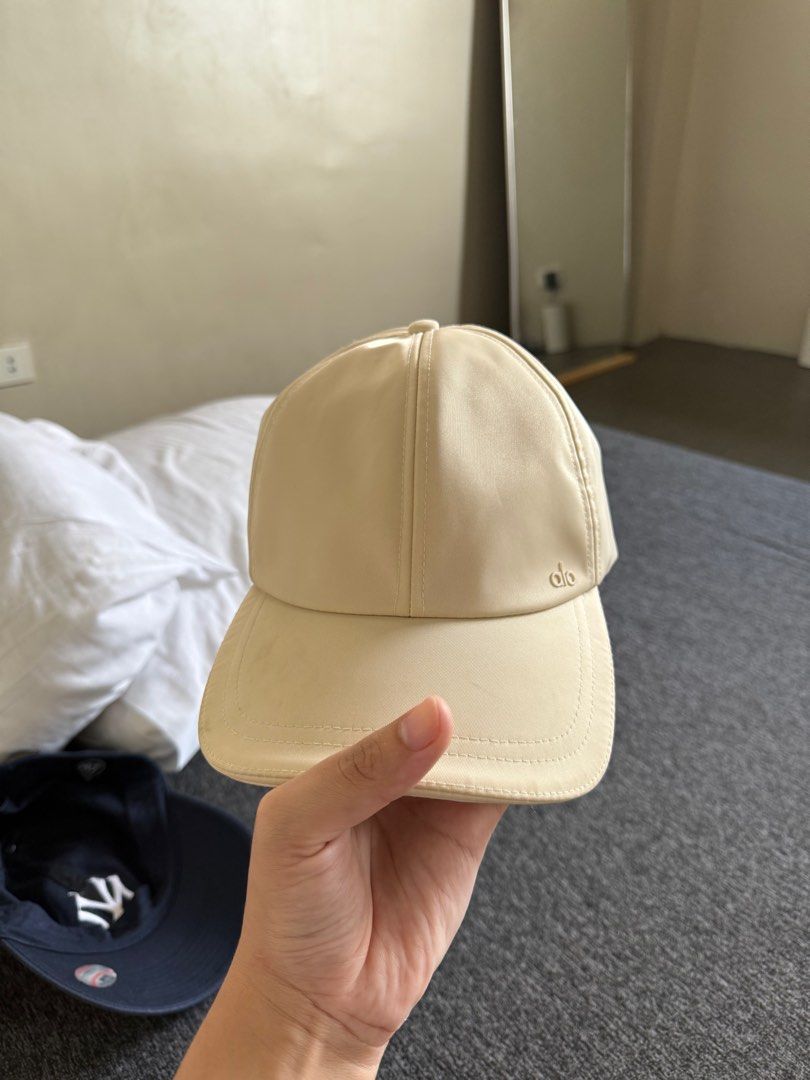 Alo Cap (Category: Activewear) located in Manila. Submitted by charissematas (Listing ID 1399506673, Image 3). Description: bought this in U.S 2 months ago. - Alo Cap - Beige color - Curved brim - Alo logo detail - One size fits all .