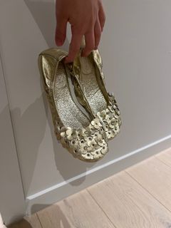 Anteprima 金色花朵裝飾芭蕾平底鞋預覽64240105698306110