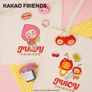 apeach diy 徽章 收納袋 手提袋 手挽袋 環保袋 雜物袋 多用途袋 屁桃 公仔 送禮 kakao friends 🍑 桃子 ryan 春植 ryan公仔 生日禮物 送禮64235021953794110