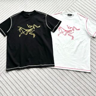 ARCTERYX 哈蘇撞色走線工藝做舊logo印花 圓領短袖T恤 短袖T恤 Cotton Short Sleeve T-shirt 恤衫 棉t恤 男女同款 男裝 女裝 tee shirt 衛衣 XXL Top t shirt women m64240588240385110
