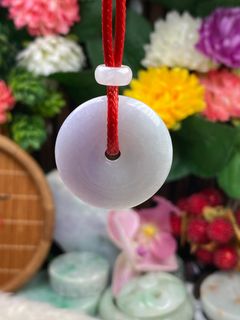 🦋Hong Kong🇭🇰In Stock🛍🦋 🎊Suitable for newborns, adults and elders 📇Burmese Natural Jadeite: Ice Purple Green Half Mountain Half Water Safety Pendant🎁Necklace 📏Size: 30.1*Thickness 6.9mm 📝Certificate: Agency for Hong Kong Kowloon Jade Jewelry Appraisal Certificate64240751889794110