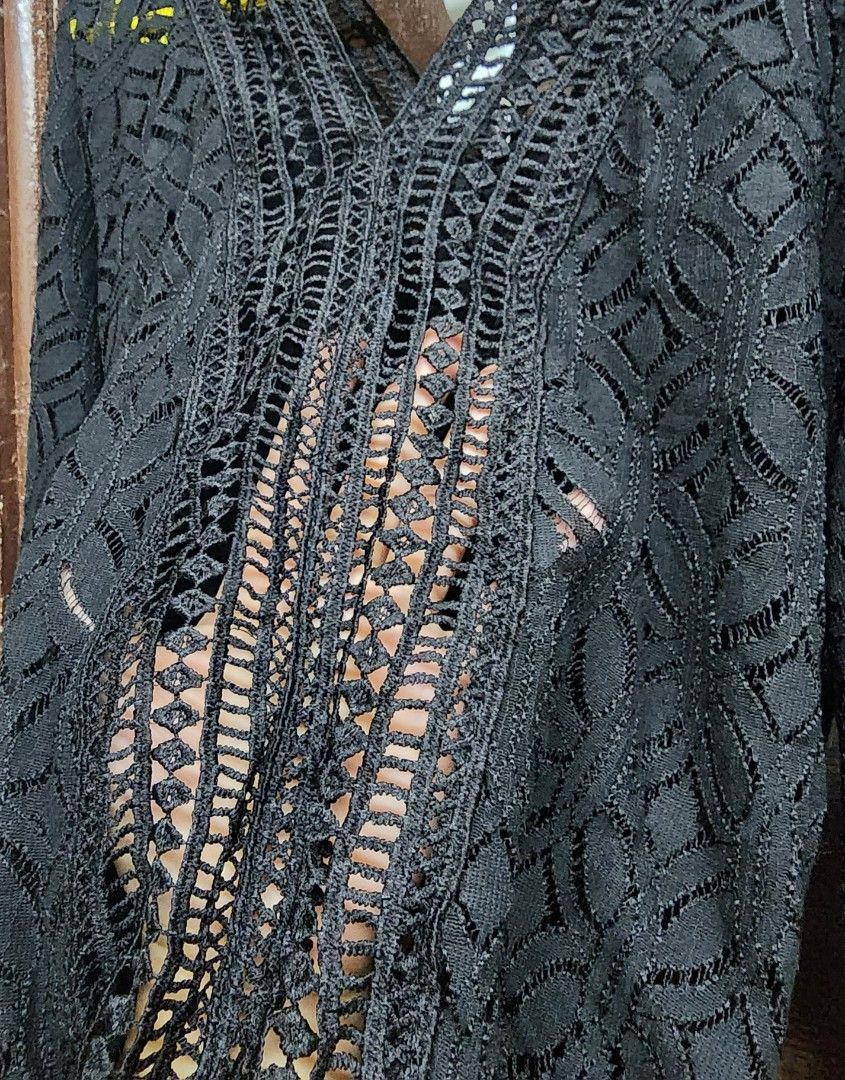 Black Lace Blouse (Category: Blouses) located in Las Pinas. Submitted by yramerim (Listing ID 1399532187, Image 2). Description: Size: small to medium Mode of payment: Gcash,maya or rcbc Courier: LBC PLEASE MANAGE YOUR EXPECTATIONS. PRELOVED ITEMS NO CANCELLATION NO COD NO RETURN/NO EXCHANGE - Black lace blouse - V-neck design - Long sleeves - Cinched waist - Intricate lace detailing - Perfect for special occasions - Dress it up or down.