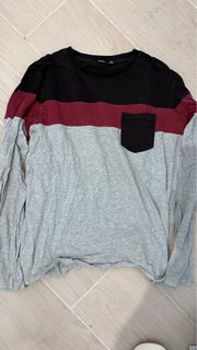 bossini 撞色長袖上衣64240587542915110