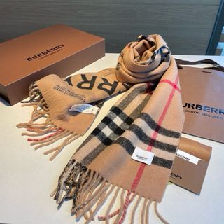 Burberry outlet字母羊絨圍巾64238892629249110