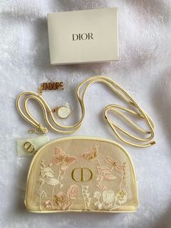 D I O R ✨🤍 Exclusive Lucky Bag Set Dior High-Quality Embroidered Pouch + J’Adore Limited Diffuser Stone Champagne Embroidered Gold String64239407974914110