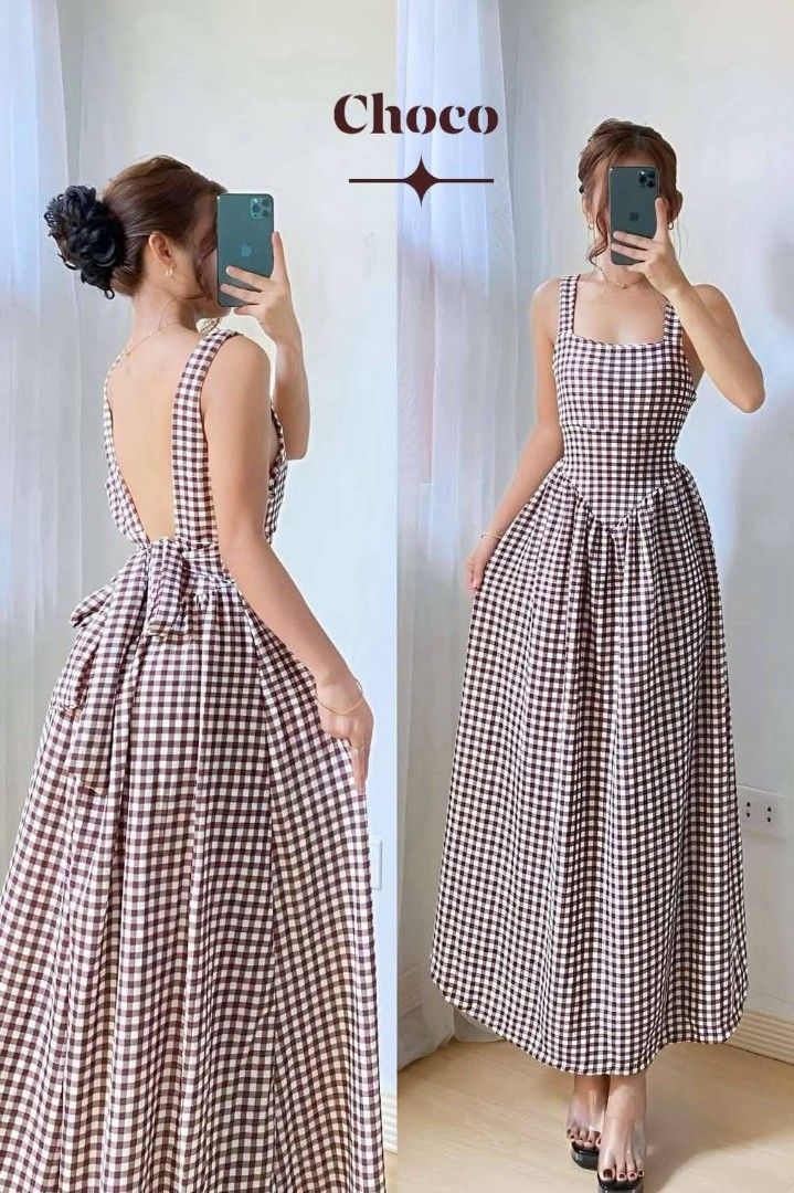 DENISE PADDED MAXI DRESS (Category: Dresses) located in Cainta. Submitted by agirlnamedkatkatII (Listing ID 1399496044, Image 2). Description: DENISE MAXI PADDED DRESS P290.00 FREESIZE CAN FIT FROM SMALL-SEMI LARGE FABRICS: SOFT JO GINGHAM CREPE FABRIC OTHER DETAILS: LENGTH: 45" BUST: 34" WAISTLINE: 26" NOTE: PLEASE PROVIDE 2ND AND 3RD COLOR OPTIONS.
