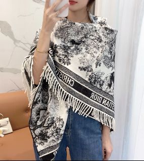 💎品質保障💎DIOR 迪奧 CD 提花 logo 印花大方巾圍巾披肩毛毯三用 尺寸：140*140CM ，64234490349443110