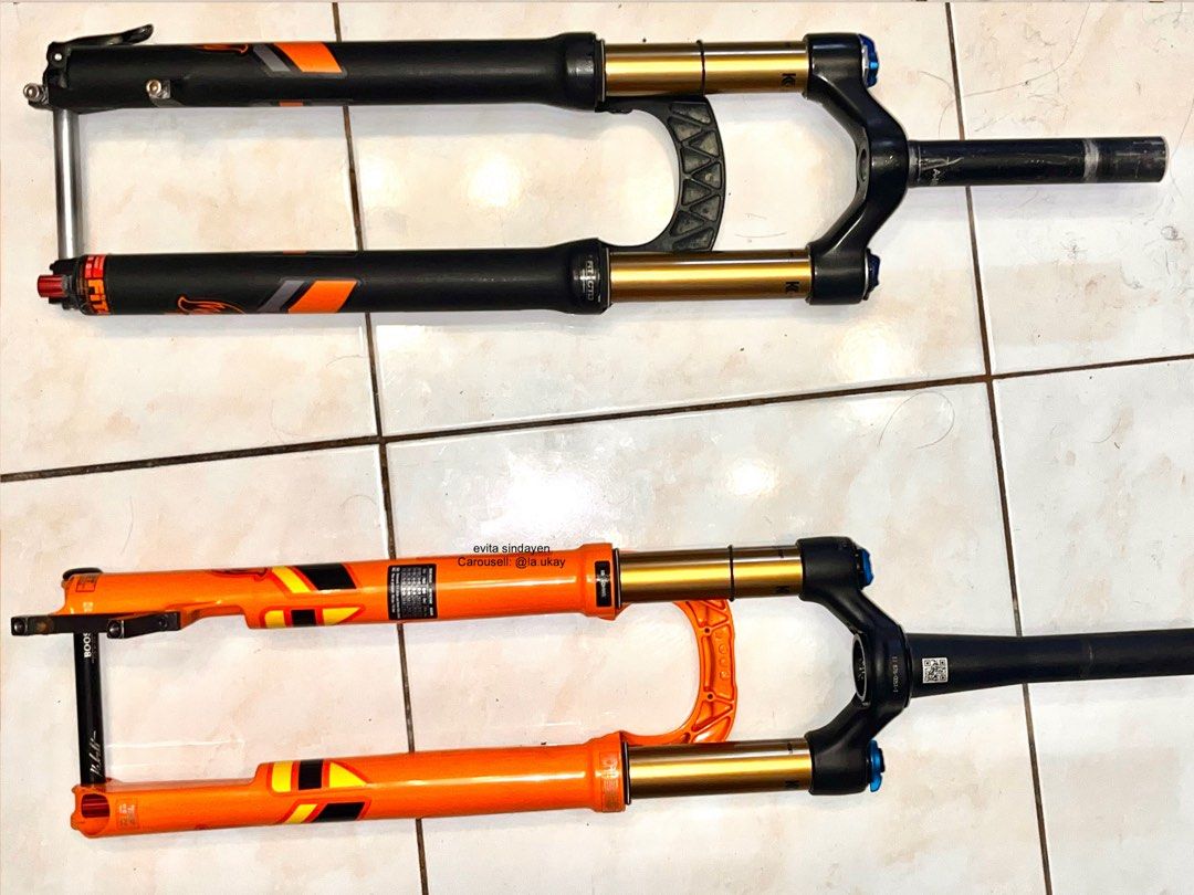 Fox Factory Series Suspension Fork (Category: Bicycles) located in Antipolo. Submitted by la.ukay (Listing ID 1399521329, Image 1). Description: Fox Factory Series Suspension Fork for Mountain Bikes Slighty Used - Like New No Box , but will package safely for delivery 140mm Travel ₱15,000 each ❌Orange - SOLD ✅Black - AVAILABLE See photos for condition, what you see is what you get. Last Photos for Reference only. Meet up : Vista Mall Antipolo / L