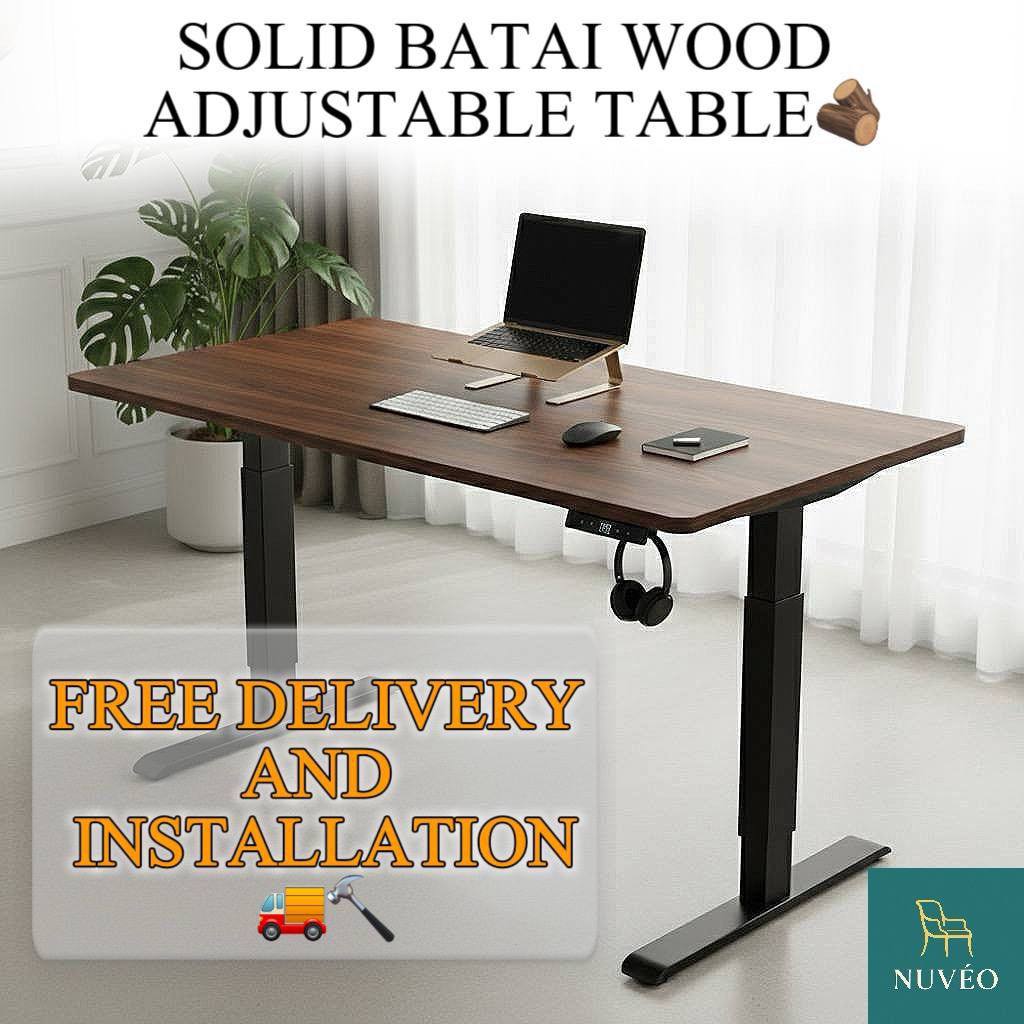 [FREE INSTALLATION & DELIVERY]Solid Batai Wood Electric Adjustable ...