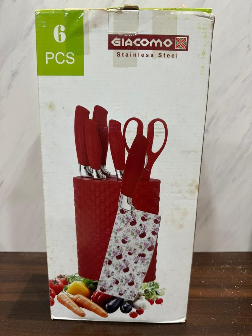 GIACOMO Stainless Steel Knife Set ( Pink Rose) (Category: Cookware & Accessories) located in Johor Bahru. Submitted by jean.22 (Listing ID 1399576489, Image 2). Description: New and unopened Chat if interested .