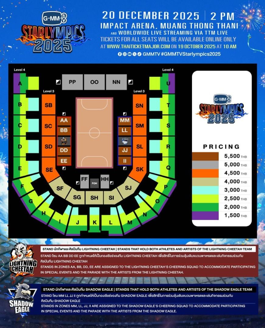 GMMTV STARLYMPICS 2025 TICKETS | 5500 5000 4500 4000 3000 2500 2000 1500 THB,  Tickets & Vouchers, Event Tickets on Carousell