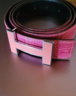 閒置H家鱷魚皮紋皮帶  #閒置物品，來回快遞不容易，請考慮清楚入手，不退不換64240257025409110