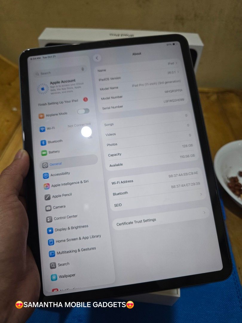 Ipad Pro M1 11inches 128gb Wifi Only (Category: iPad) located in Manila. Submitted by lenweltong05295 (Listing ID 1399608919, Image 3). Description: Ipad Pro M1 11inches 128gb Wifi Only Seconhand Onhand Stock.