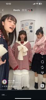 全新現貨Kiki.co紅色間條羊毛冷衫64235213192962110