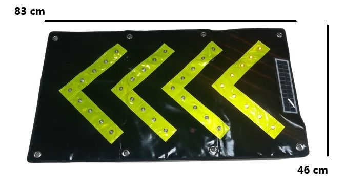 LED Flashing Light Traffic Direction Arrow Signs (Category: Industrial Equipment) located in Manila. Submitted by townlites (Listing ID 1399456133, Image 2). Description: Material: PVC Size: 83x46cm LED Number: 36pcs LED lights color: amber/orange Function: Flashing Battery AA rechargeable with solar panel High Visibility, Portable, Flexible Widely used for the engineering vehicle, Safety marking vehicle, traffic control vehicles.