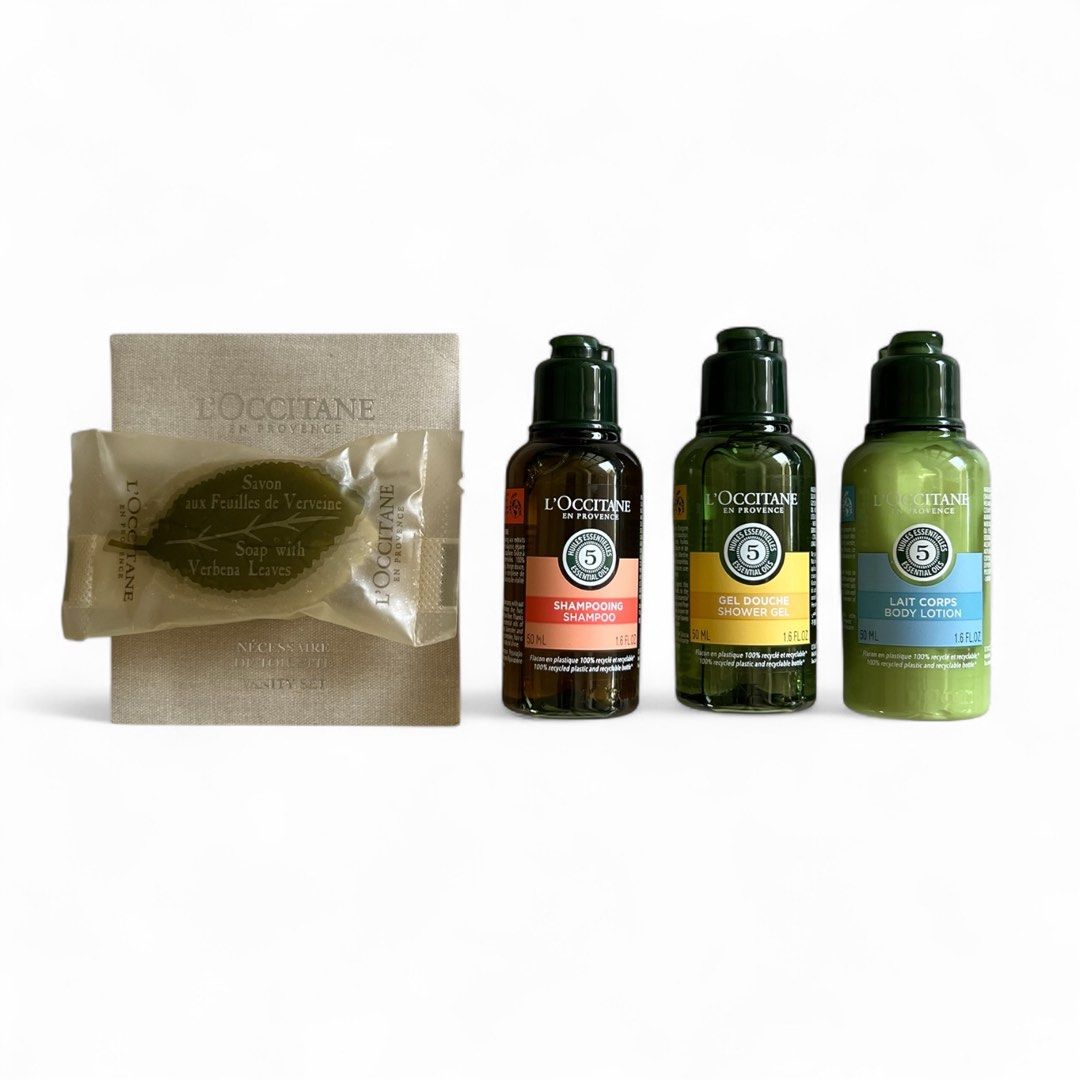 L’OCCITANE EN PROVENCE Gift Box Set (Category: Bath) located in Davao. Submitted by allthisandmore (Listing ID 1399498311, Image 2). Description: Inclusions: - Vanity Set - Shampoo 50mL - Shower Gel 50mL - Body Lotion 50mL - Soap with Verbena Leaves .
